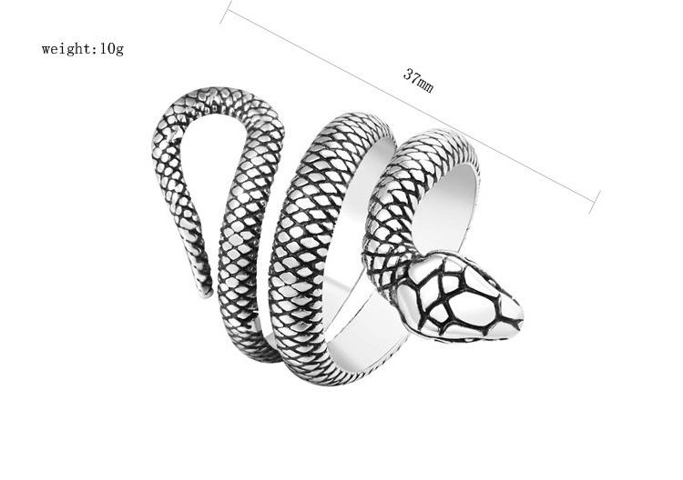 Vintage punk rock style stainless steel snake design ring