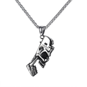 Men jewelry stainless steel skeleton lighter pendant bottle opener necklace