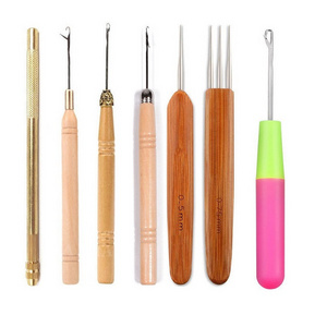 Crochet Needle Kit Small Hook And Big Hook Ventilating Crochet Needle Set Latch Hook Tool for Crochet Hair Wigs Hair Accessories