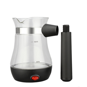 BTK Home Appliances Portable Mini Glass Turkish Coffee Maker Pot Electric Jug Tea Water Kettle Boiler 0.8L