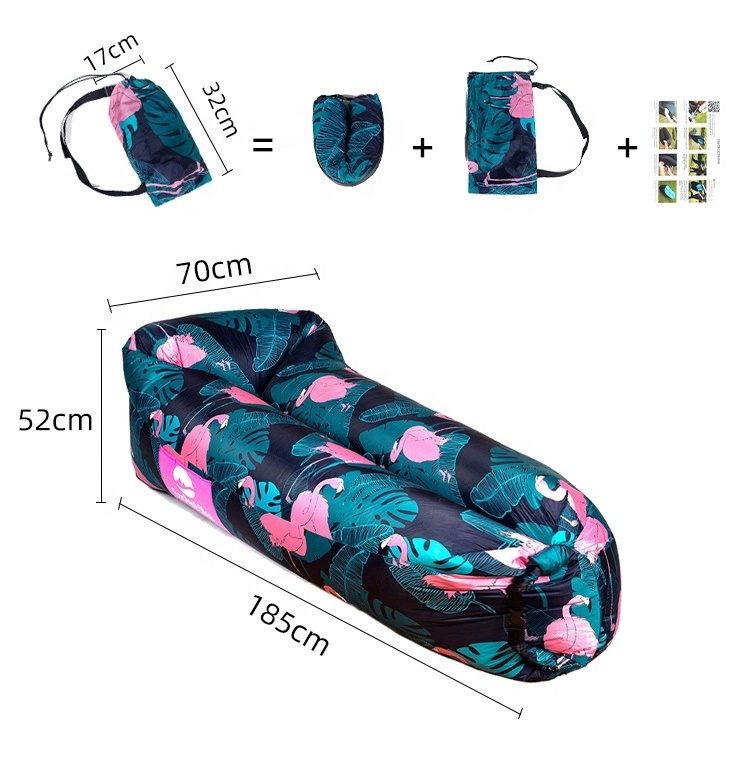 Outdoor Waterproof Inflatable Lounger Camping Lazy Sleeping Bag Air Sofa Hammock