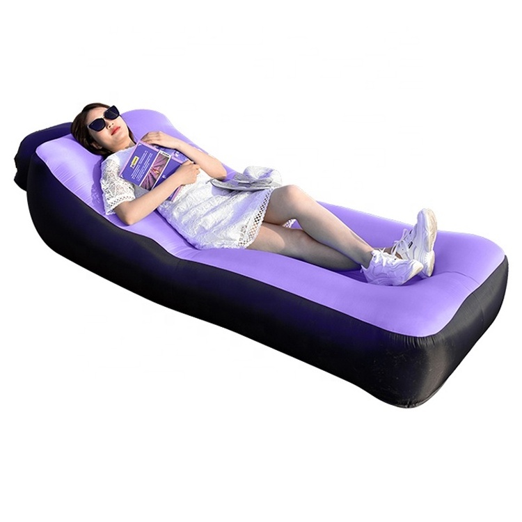 Foldable Air Sofa Bed Outdoor Inflatable Air Lounger Sofa Bed For Camping