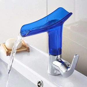 Fashion Bathroom Sink Faucet Wine Glass Waterfall Hot Cold Water Mixers Taps Basin Faucets for  lavatory