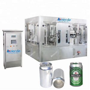 Beer can filling and seaming canning machine