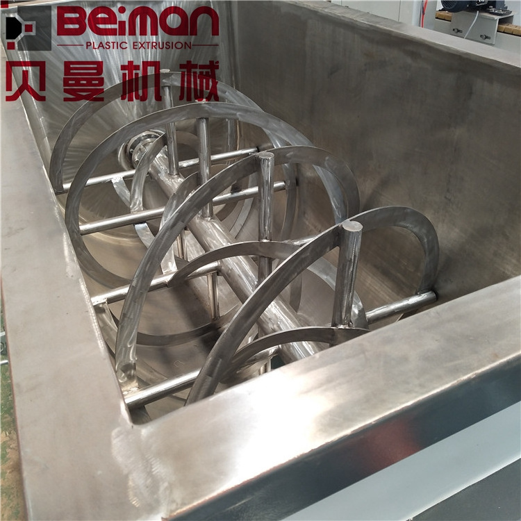 Beiman Machinery Factory good price 2000L/4000L/6000L low speed horizontal Double spiral ribbon mixer plastic blender on sale