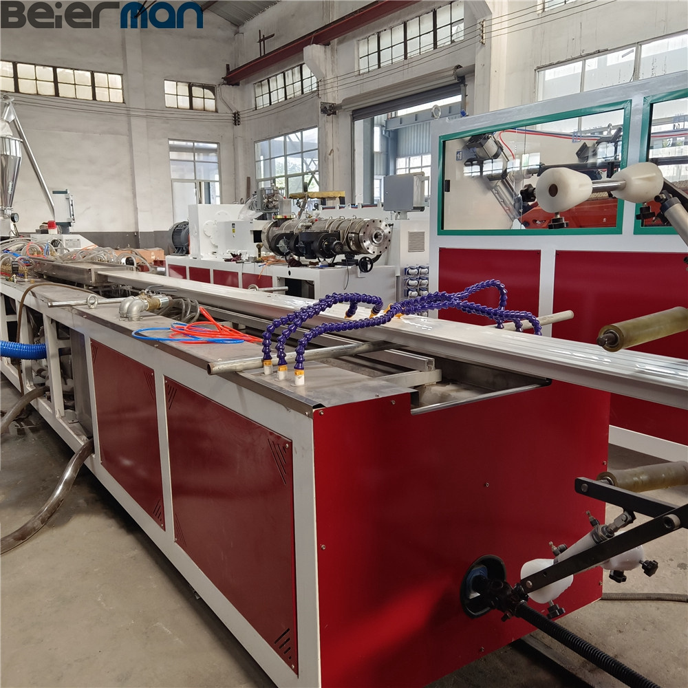 PVC wire cable protection trunking manufacturing Wood Plastic Composite WPC Fluted Wall Panel Making Machine