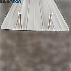 PVC wire cable protection trunking manufacturing Wood Plastic Composite WPC Fluted Wall Panel Making Machine