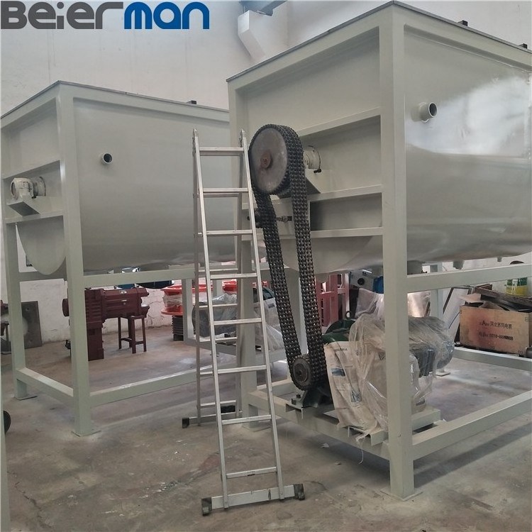 Beiman Machinery Factory good price 2000L/4000L/6000L low speed horizontal Double spiral ribbon mixer plastic blender on sale