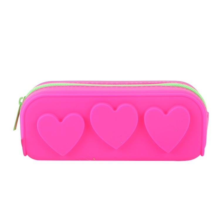 Beifa Brand PB0071 Creative Design Stationery School Silicone Pencil Case With Heart Shape