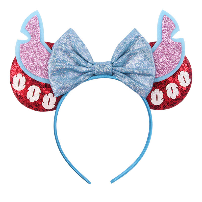 Factory Directly Selling Mickey Ear Hairbands with Sequins Kids Hair Accessories Festival Headbands Free Sample High Quality