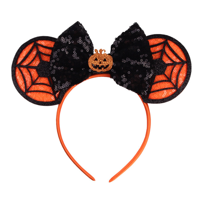 Wholesale Multiple Halloween Kids Cosplay Hairband Pumpkin Party Headband Stylish Mouse Ears Bow Hair Hoop