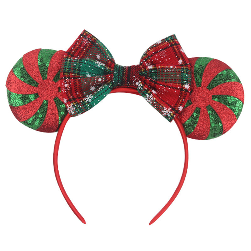 Factory Directly Selling Mickey Ear Hairbands with Sequins Kids Hair Accessories Festival Headbands Free Sample High Quality