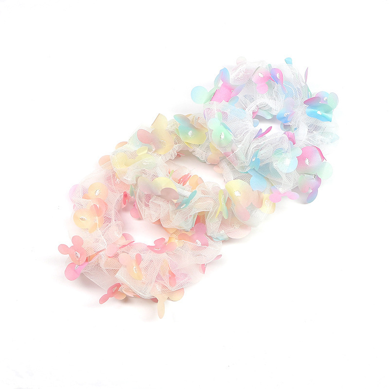 B.PHNE OEM/ODM Women Hair Accessories Scranchies Sequin Animal Ponytail Mesh/tulle Hair Scrunchies for Girls