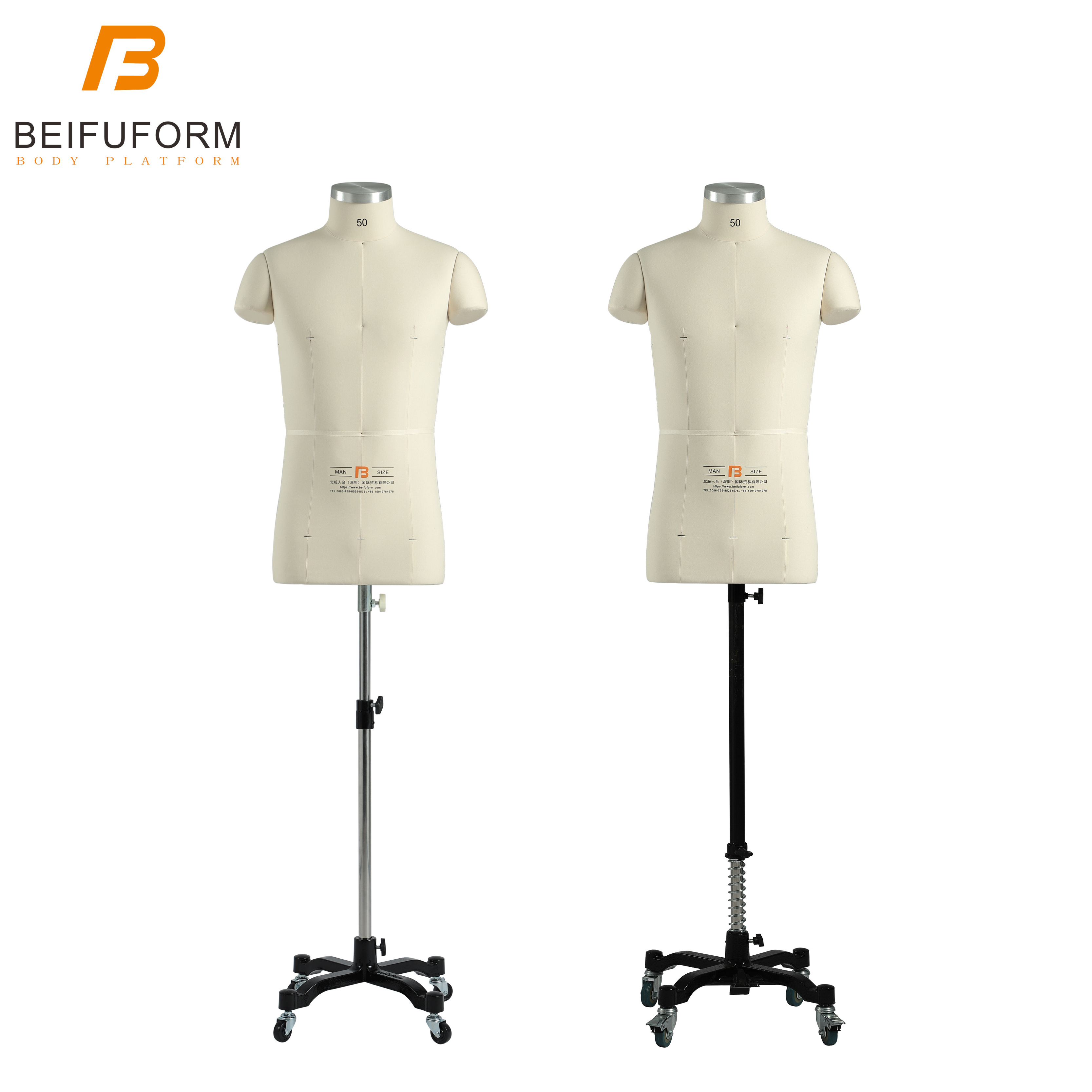 Beifuform wholesale half body dress form mannequin size 50 male torso for garment tailoring man dummy dressmaker model