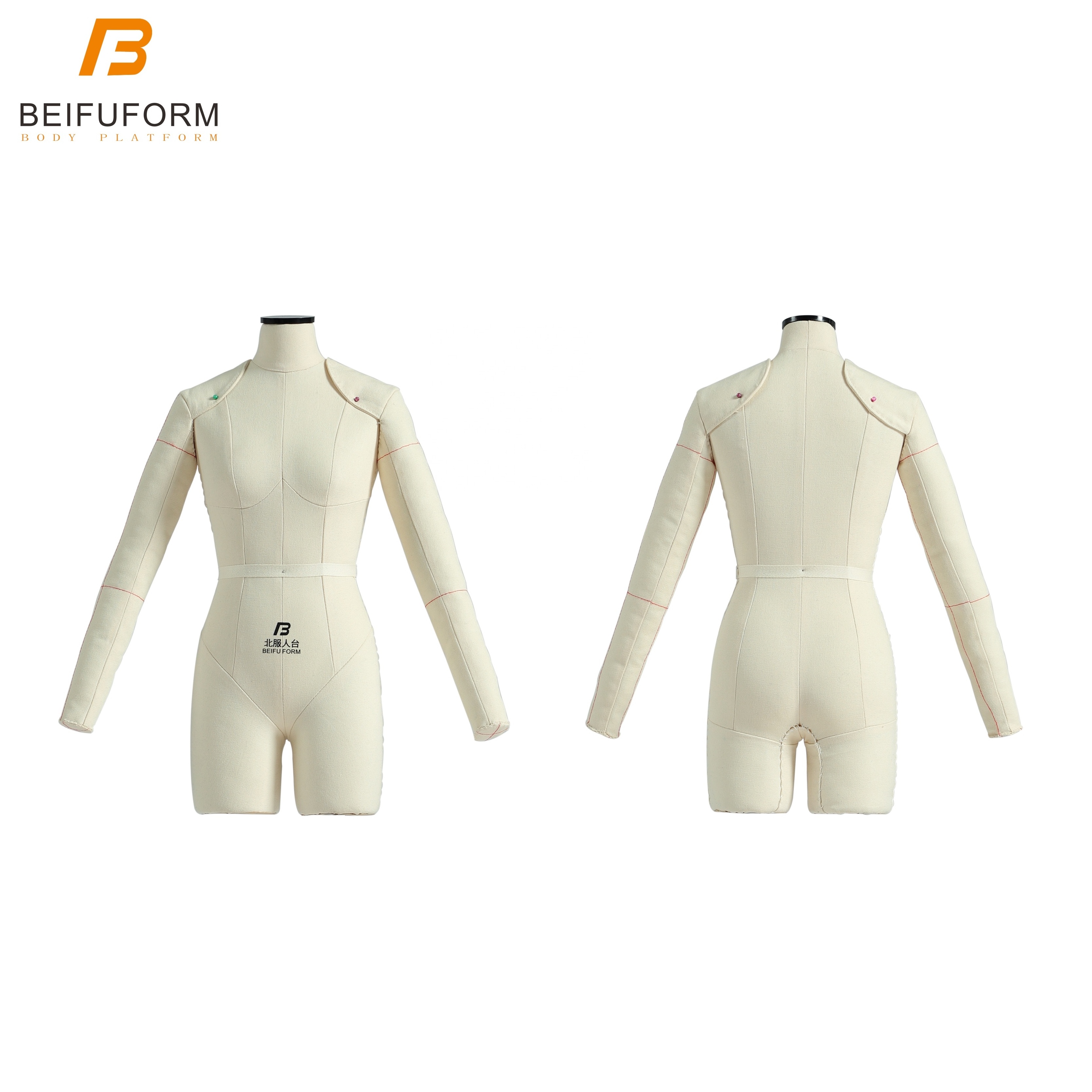 Beifuform CN female mini mannequin size 1/2 women half scale dress form with cotton soft long sleeves dressmaker dummy draping