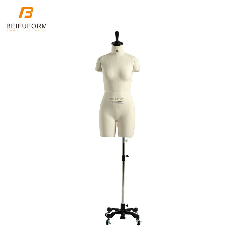 Beifuform high quality women full torso mannequin fiberglass dummy half-body professional dress form for dressmaker tailoring