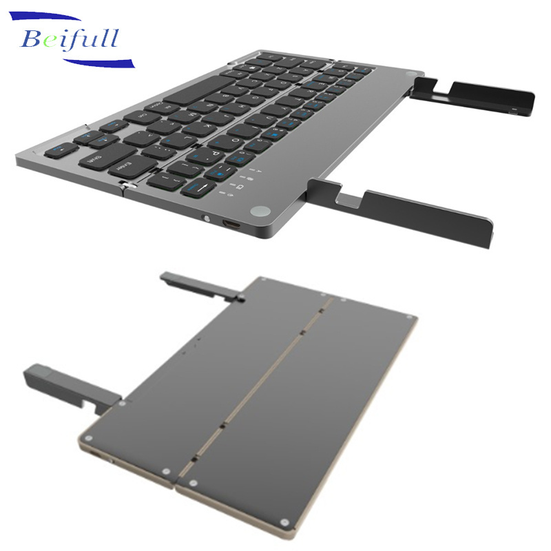 High quality folding wireless BT keyboard best with tablet mobile phone stand