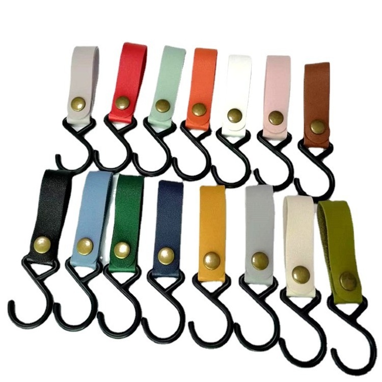 Ready Stock Leather Camping Hanger Hooks Kitchen Cooking PU Leather hanging Hook For Outdoor