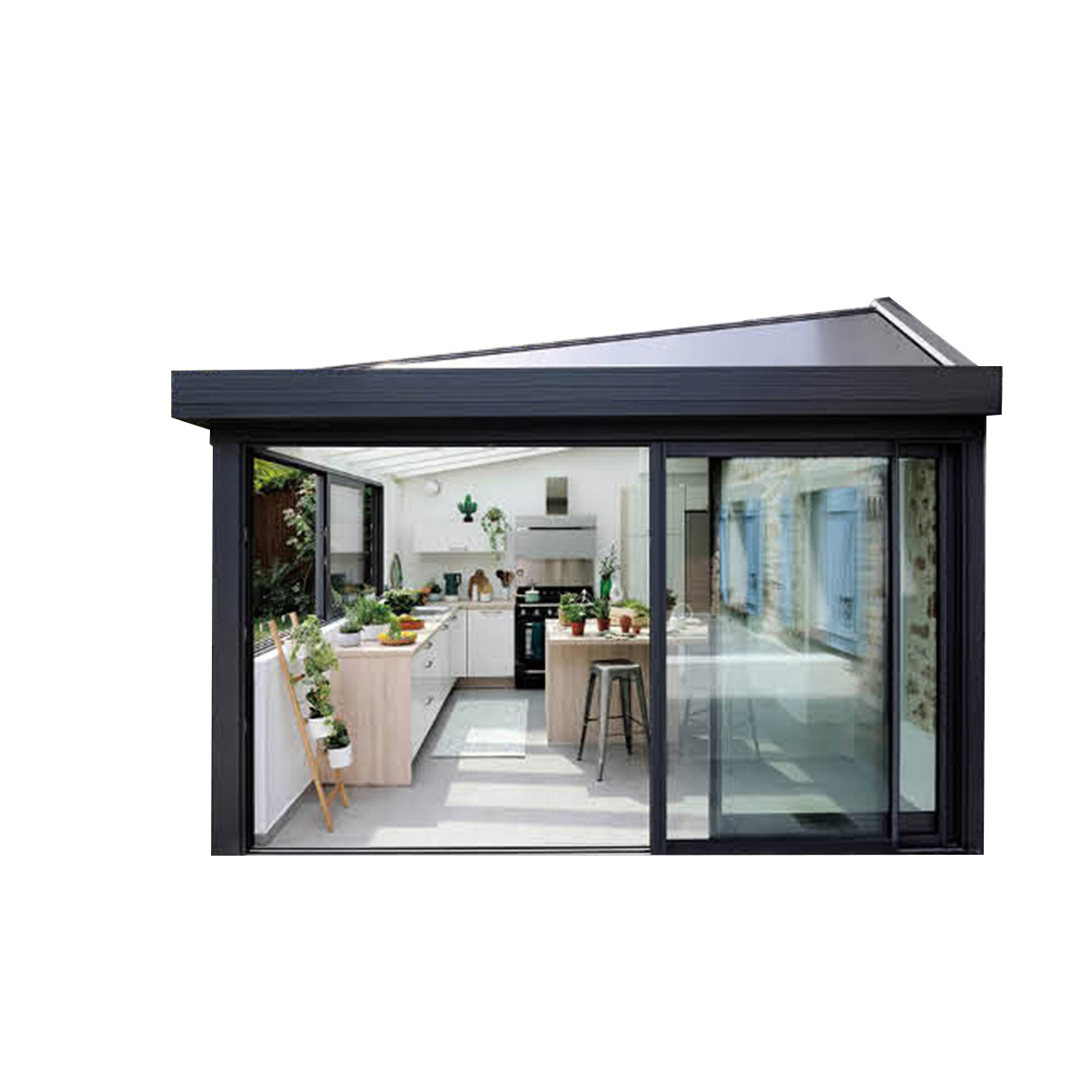 Aluminium Conservatory Insulated Glass Veranda Sunrooms Roof Panels Free Standing Sunroom