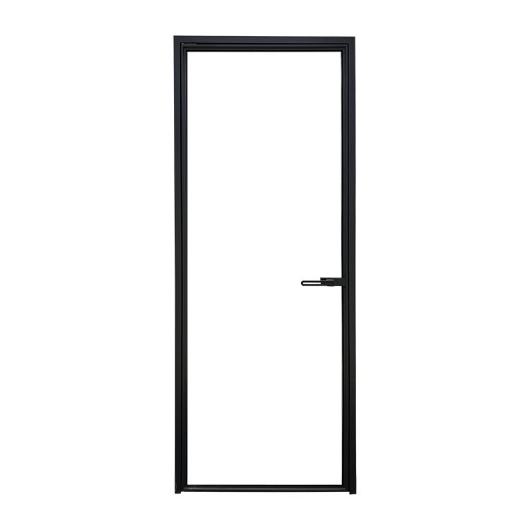 Interior Noiseless Extremely Narrow Casement Door Aluminum Tempered Glass Villa Door Modern aluminum frosted glass kitchen doors