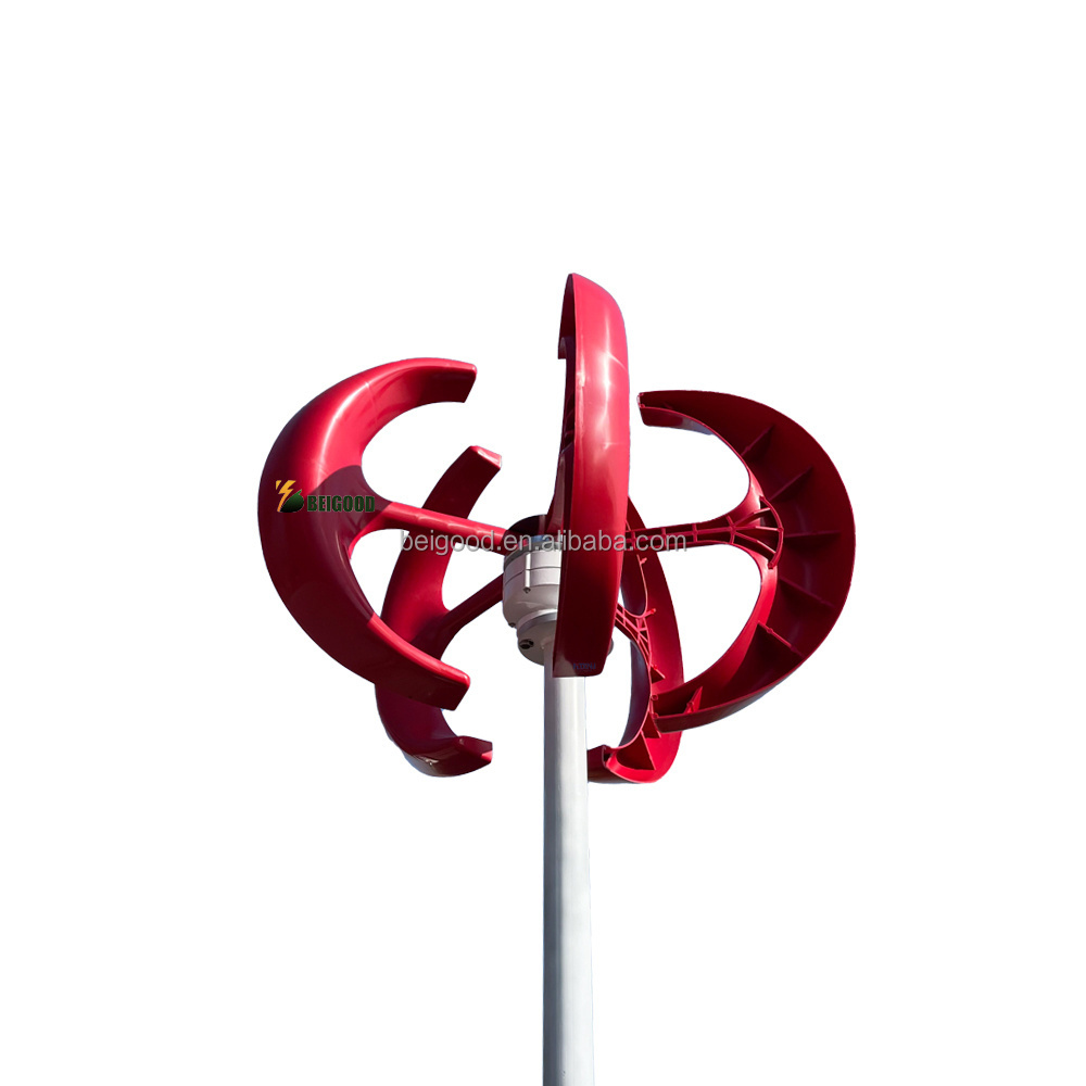 sale price wind turbine CE certificated 1000W 12V 24V Red white Vertical Axis Wind Turbine Generator For street light