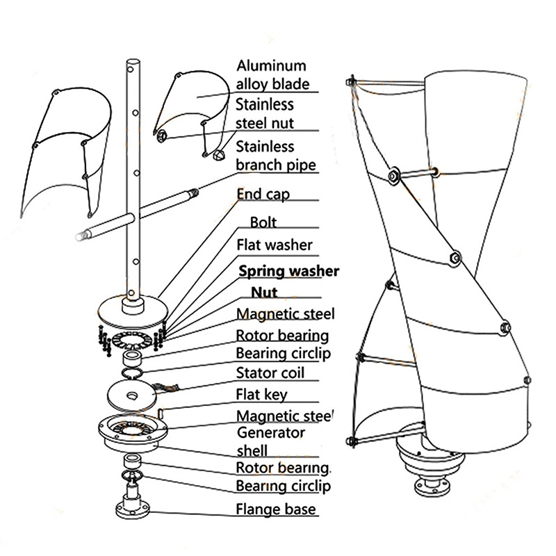 Maglev Wind Turbine Generator 1KW 2KW 3KW 5KW 10KW 20KW Vertical Wind Turbine for Home Maglev Wind Turbine Generator