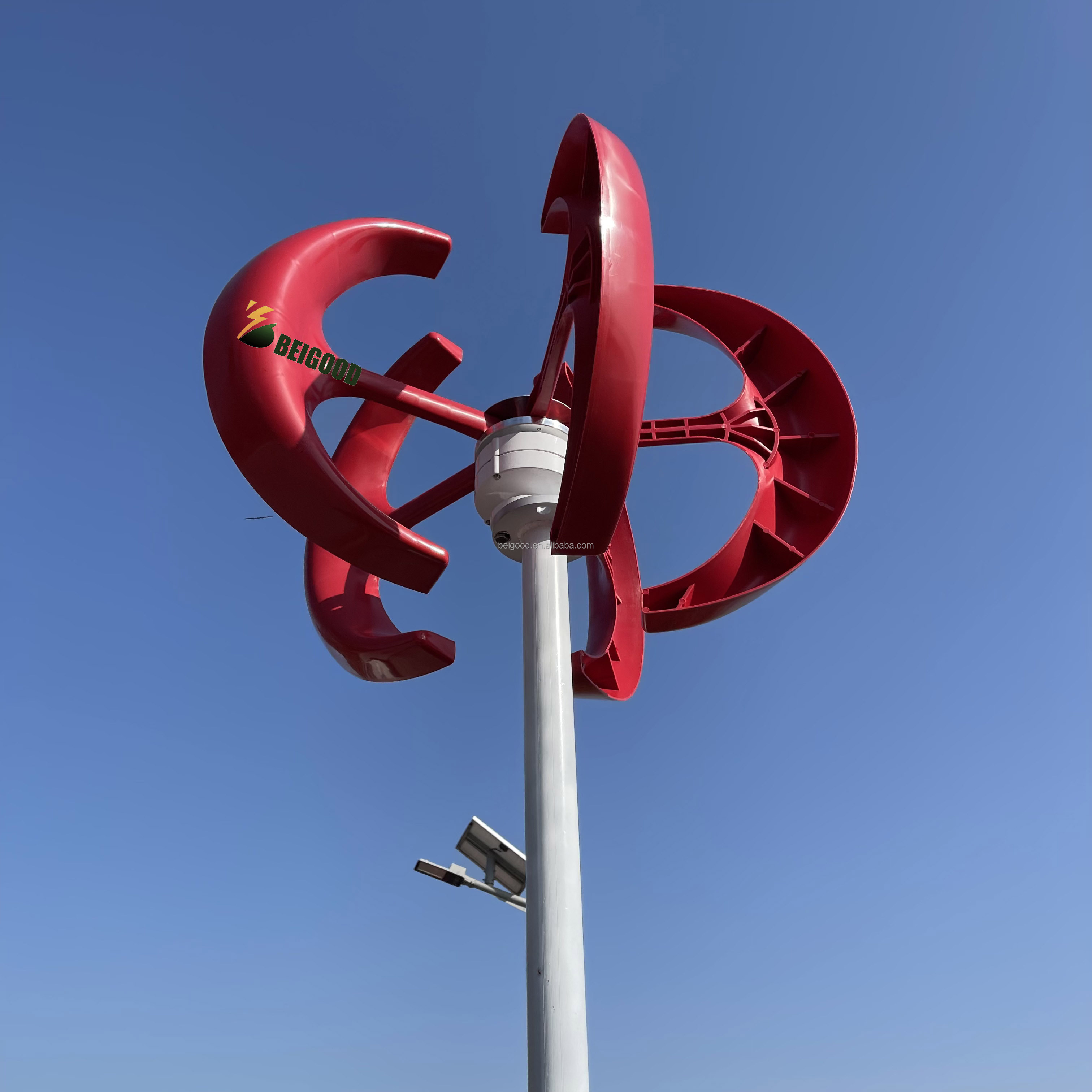 sale price wind turbine CE certificated 1000W 12V 24V Red white Vertical Axis Wind Turbine Generator For street light