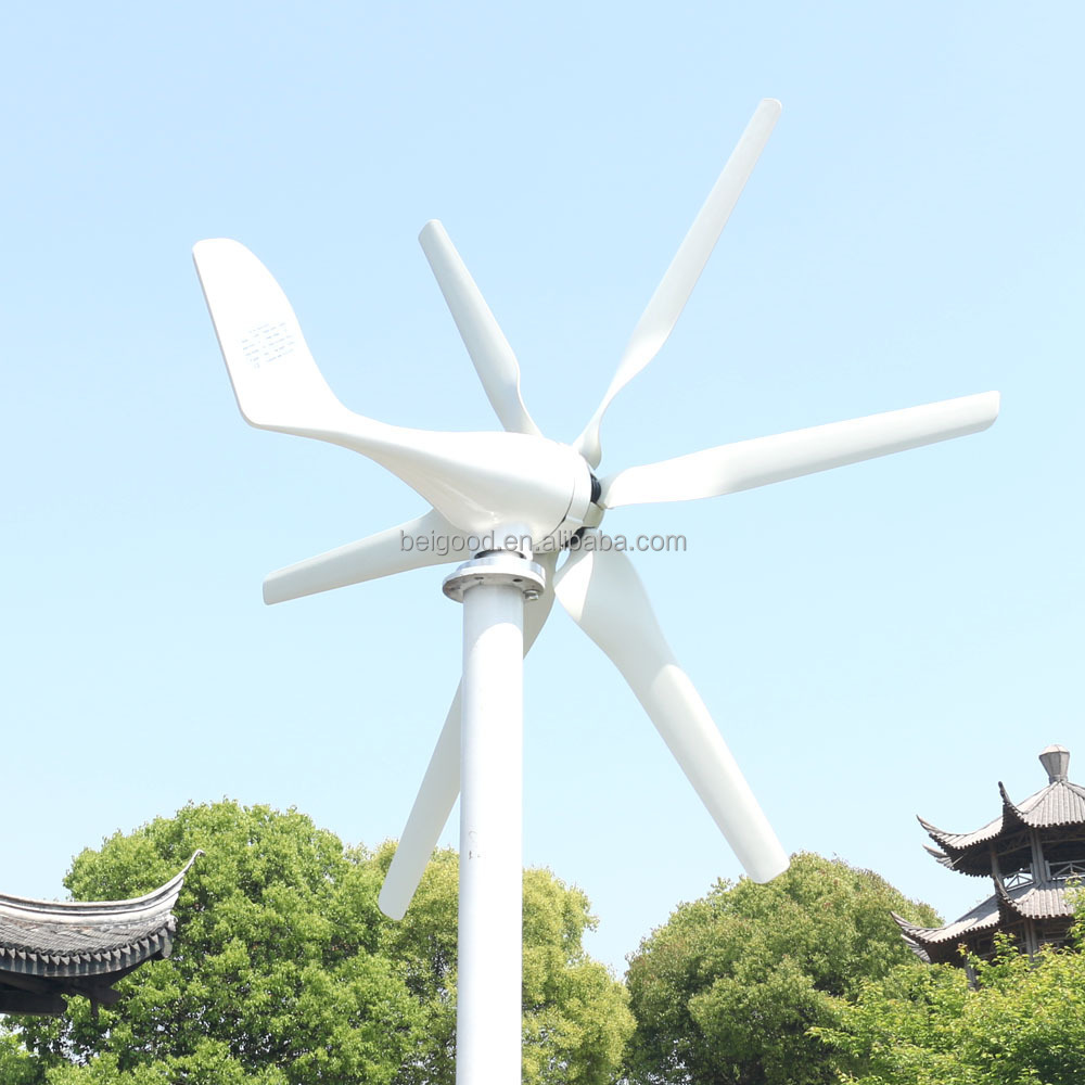 Poland Warehouse Stock Alternative Energy Saver For Home Use 500w 800w 1200w 12v 24v Horizontal Wind Turbine Generator Six Blade