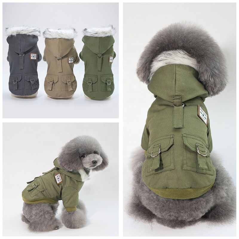 Wholesale Pet Dog Clothes Pet Supplies 2020 Autumn Winter Clothing New Hoodies Fashion Handsome Cotton Coat Small Dog Clothes