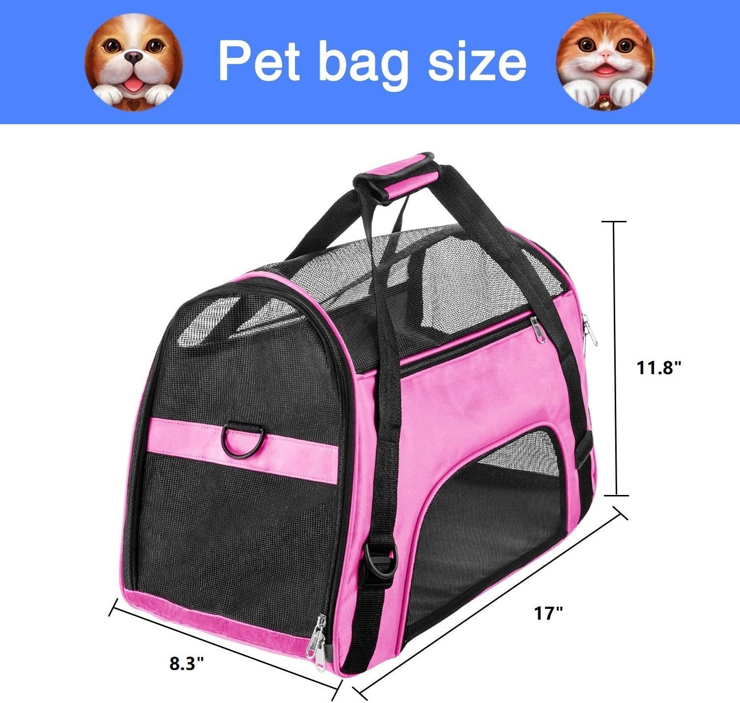 2021 Fashion Multifunctional Outdoor Portable Foldable Single Shoulder Pet Dog Travel Breathable Mesh Carrier Bag