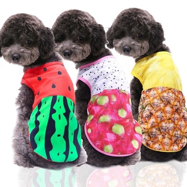 Wholesale Apparel Accessories Spring Teddy Breathable Mesh Print Strap Pet Cat Dog Clothes Summer Vest