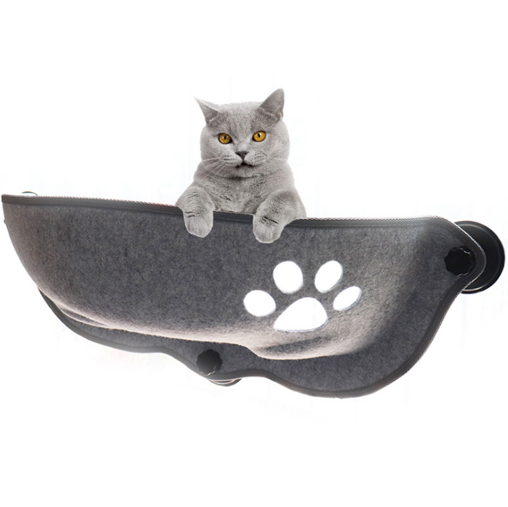 2022 Top Sale Boat Shape Kitten  Climbing Frame Felt Balcony Sucker Cat Wall Cave Felt Cat Hammock