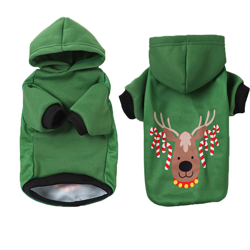 2023 Top Sale Printed Christmas Pet Clothes Warm Comfortable  Dog Hoodie