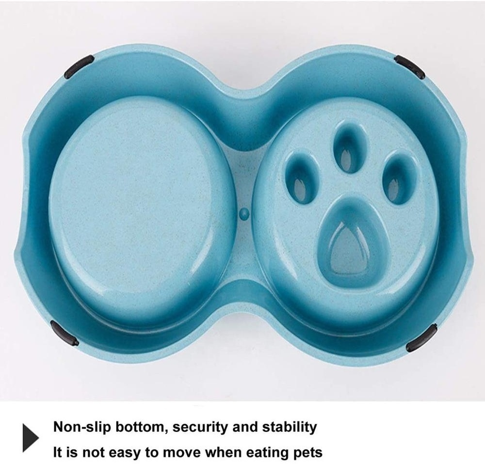 Wholesale Custom Double Pet Dog Slow Feeder Bowl Stainless Steel Puppy Food and Water Feeder for Dog Cats