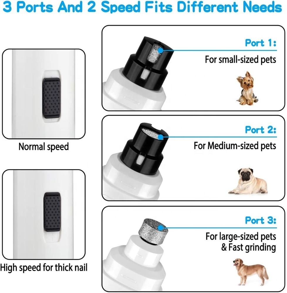 Rechargeable Pet Nail Grinder Painless Grooming Trimmers USB Charging Cat Dog Nail Clippers