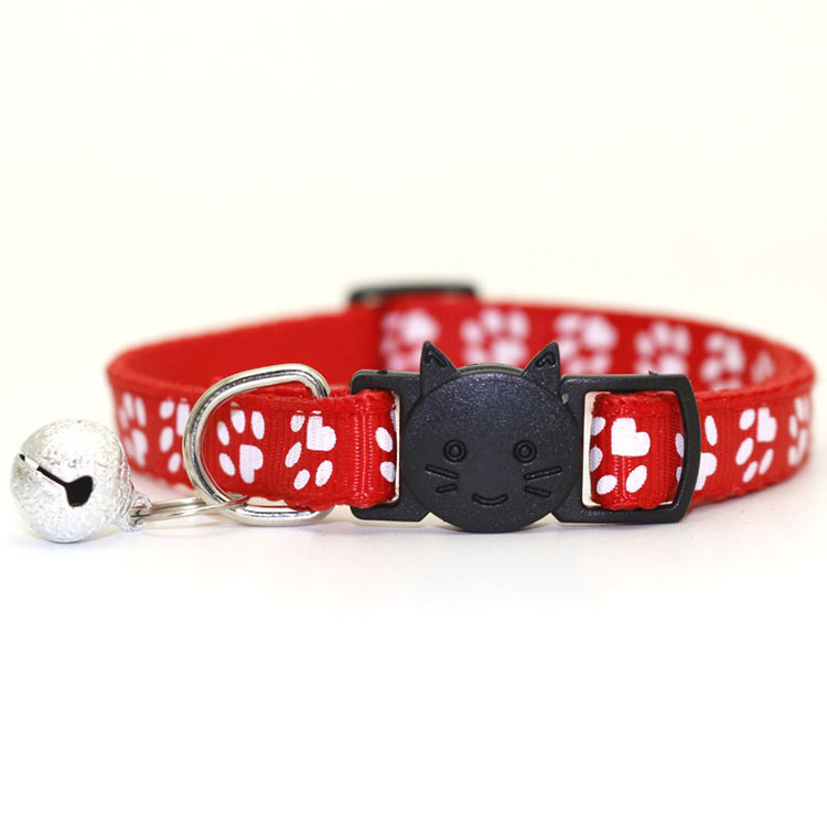 Hot Sale Pet Accessories Adjustable Cartoon Kitten Strap Dog Cat Paw Printing Multi-colors Pet Collar