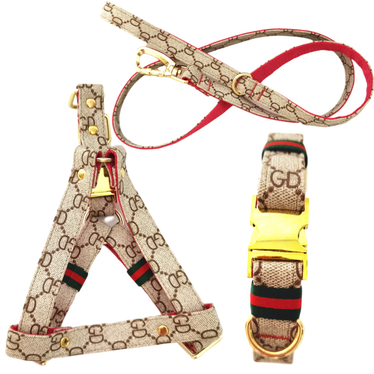 Hot Selling  Outdoor Training Pet Collar luxury Designer Dog Harness Leash