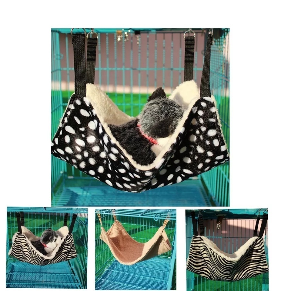 Manufacturer Indoor Comfortable Hanging Soft Plush Cage Breathable Hammock For Cat Puppy Kitten Other Small Animals