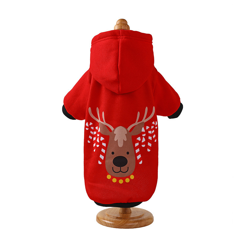 2023 Top Sale Printed Christmas Pet Clothes Warm Comfortable  Dog Hoodie