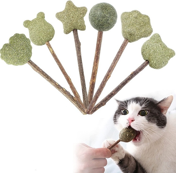 Hot Selling High Quality Natural Catnip Balls Lollipop Cat Food Toy Handmade Catnip