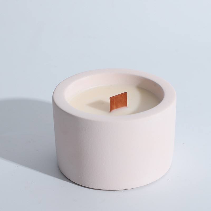 Custom Hot Selling Luxury Gypsum Ceramic Scented Soy Wax Candle With Wood Wick