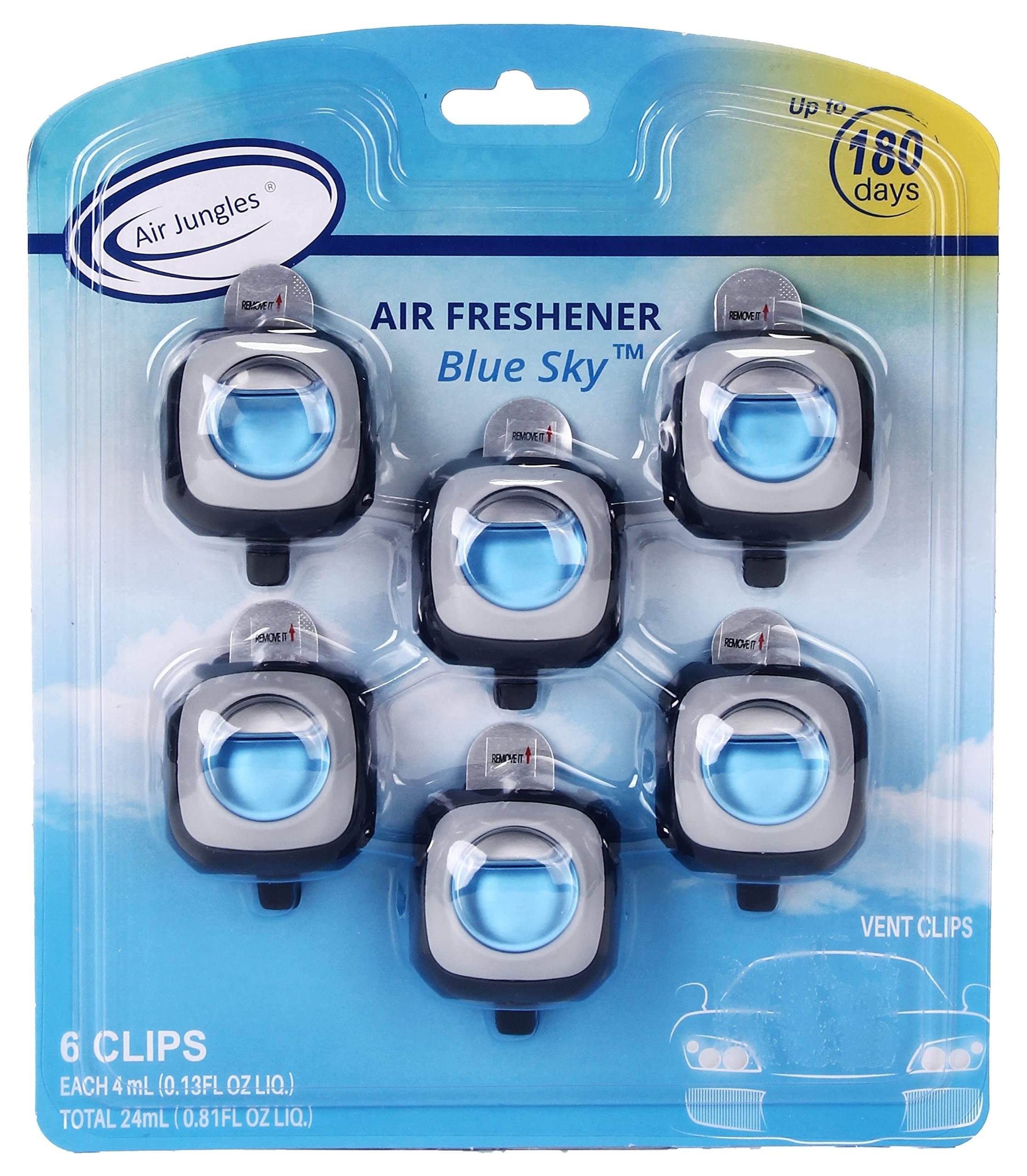 New Car Scent Air Freshener 6 Vent Clips Each 4ml Long Lasting Up to 180 Days Car Refresher Odor Eliminator