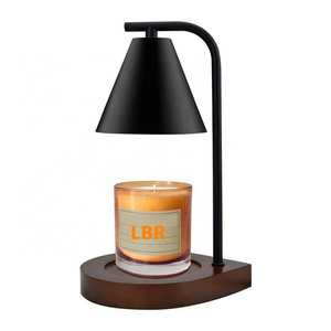 Wood Base Electric Candle Warmer Wax Melting Light Creative Aromatherapy Candle Warmer Lamp for Scented Candles Ajustable