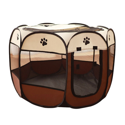 Cat Foldable Carrier Octagon Indoor Outdoor Oxford Cloth Playpen Pet Dog Cage Exercise Kennel for Dog