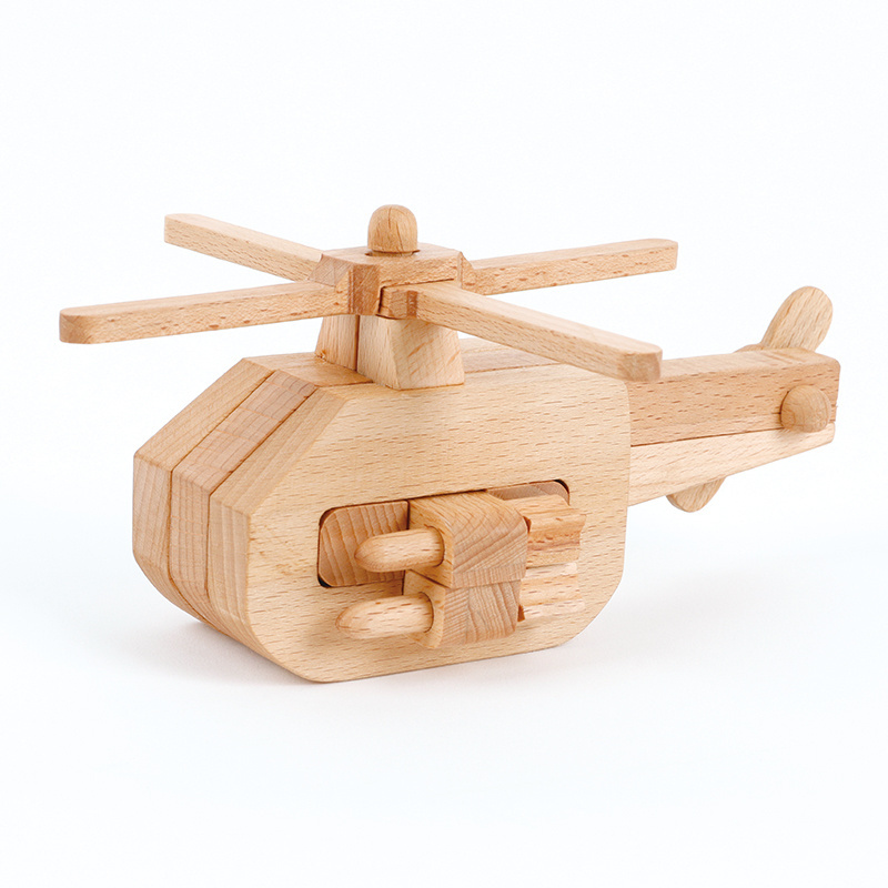 Wholesale wooden 3D jigsaw puzzle for boys and girls helicopter toys Wooden educational toys