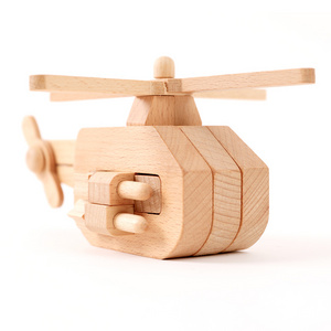 Wholesale wooden 3D jigsaw puzzle for boys and girls helicopter toys Wooden educational toys