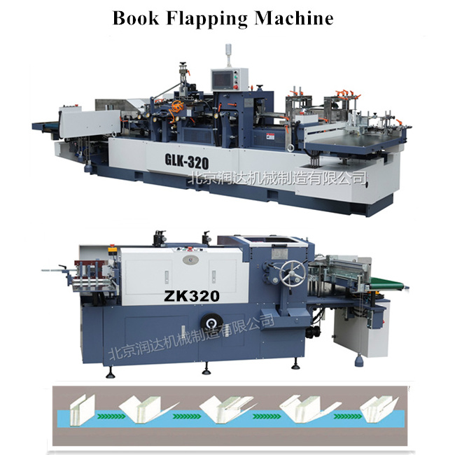 GLK320 Book cover flapping ,book block front cutting and book cover creasing and folding from Beijing Runda Machine