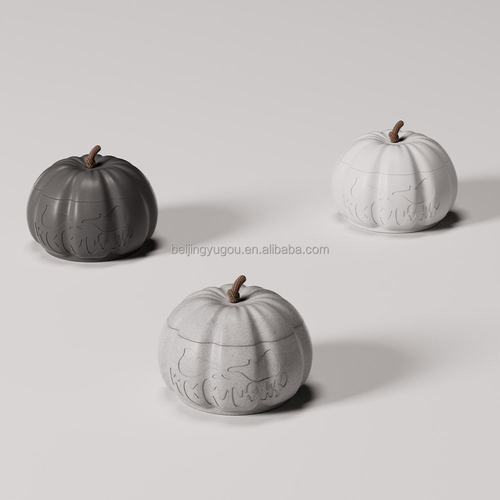 High Quality Heat Resistant Unique Design Pumpkin Shape Candle Jar Concrete Empty Candle Jar Luxury Custom Empty Candle Jar