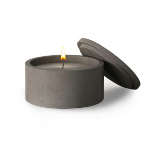 Wholesale High Quality 8oz 14oz 20oz Luxury Modern Cement Candle Holder Custom Logo size Concrete Vessels Jar With Lid In Bulk