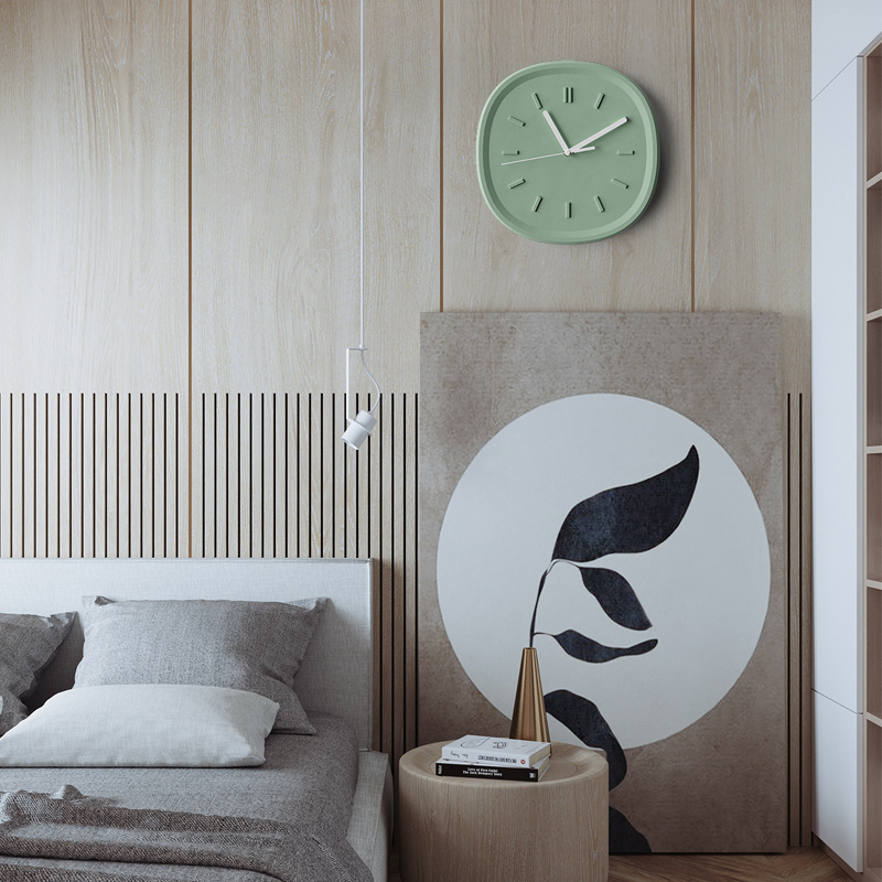 Modern Designer Luxury Nordic Cement Wall Clock Home Decor Geometry Decorative Concrete Wall Clock for Living Room